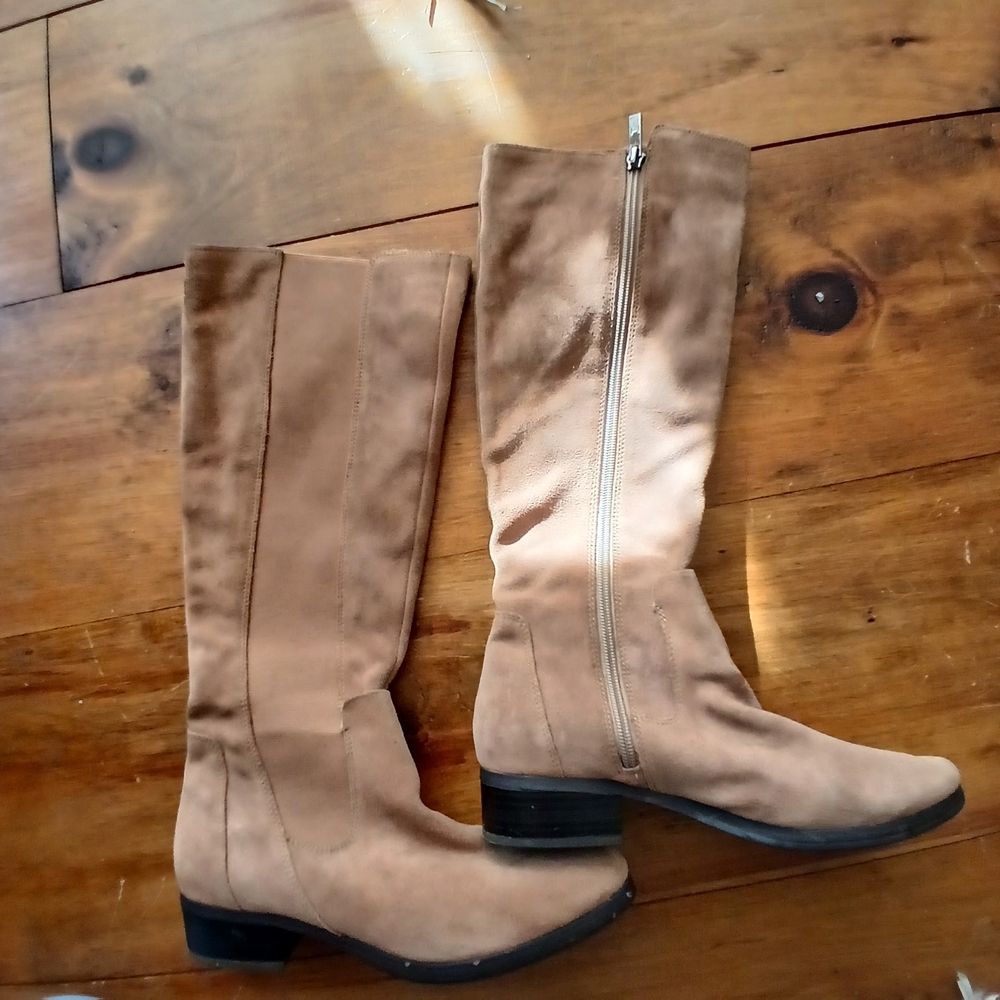 H by Halston Over the Knee Tan Boots Sz 6.5